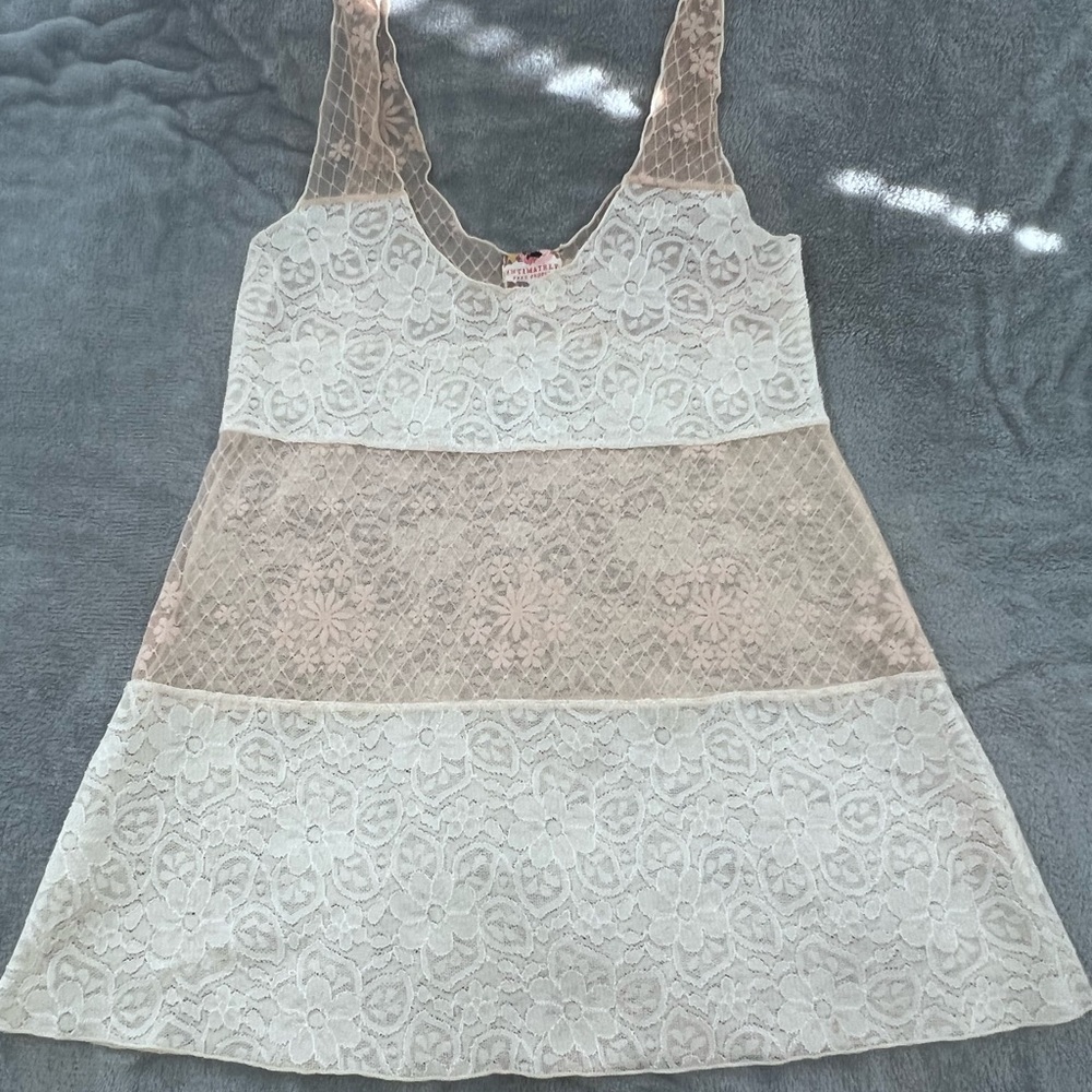 Free people intimately lace tank pink